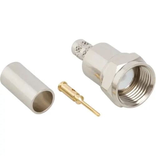 F Stecker 75 Ω, RG-58, RG-141, LMR-195, Belden 7806A, Belden 9311, Crimpanschluss, gerade, 222197 Beliebt