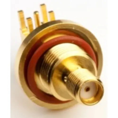 Neu Im Sortiment SMA Einbaubuchse 50 Ω, Lötanschluss, abgewinkelt, 901-10385