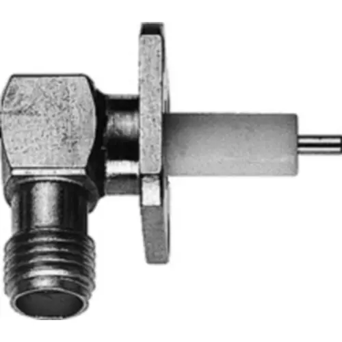 Zertifiziert SMA Flanschbuchse 50 Ω, abgewinkelt, 100024729