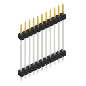 Stiftleiste, 11-polig, RM 2.54 mm, gerade, schwarz, SL523711S Markenprodukt