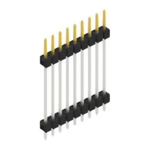 Neu Stiftleiste, 9-polig, RM 2.54 mm, gerade, schwarz, SL52379S