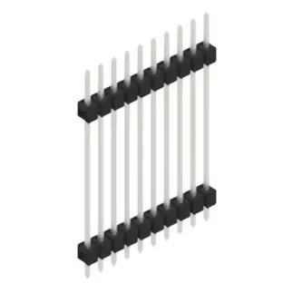Stiftleiste, 10-polig, RM 2.54 mm, gerade, schwarz, 10056896 Markenprodukt