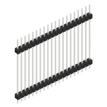 Stiftleiste, 20-polig, RM 2.54 mm, gerade, schwarz, 10056948 Kostenfreie Lieferung