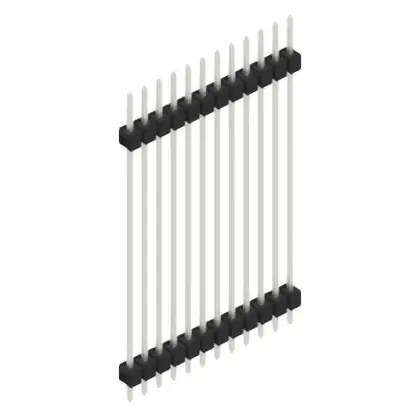 Stiftleiste, 12-polig, RM 2.54 mm, gerade, schwarz, 10057001 Garantierte Lieferung