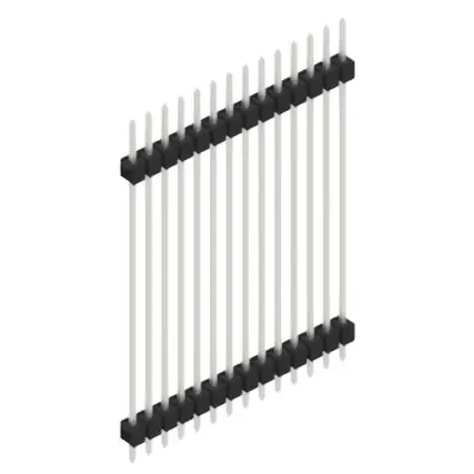 Stiftleiste, 14-polig, RM 2.54 mm, gerade, schwarz, 10057002 Preiswert