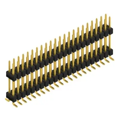 Stiftleiste, 44-polig, RM 2.54 mm, abgewinkelt, schwarz, SL16SMD15744G Highlight