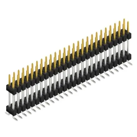 Stiftleiste, 52-polig, RM 2.54 mm, abgewinkelt, schwarz, SL16SMD15752S Zertifiziert