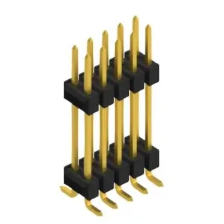 Stiftleiste, 10-polig, RM 2.54 mm, abgewinkelt, schwarz, 10052278 Ausverkauf