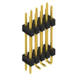 Abverkauf Stiftleiste, 10-polig, RM 2.54 mm, abgewinkelt, schwarz, 10052279