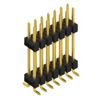 Preiswert Stiftleiste, 14-polig, RM 2.54 mm, abgewinkelt, schwarz, 10052291