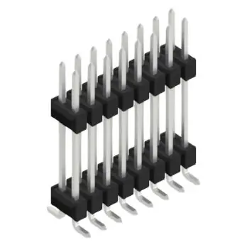 Stiftleiste, 16-polig, RM 2.54 mm, abgewinkelt, schwarz, 10052302 Sonderangebot