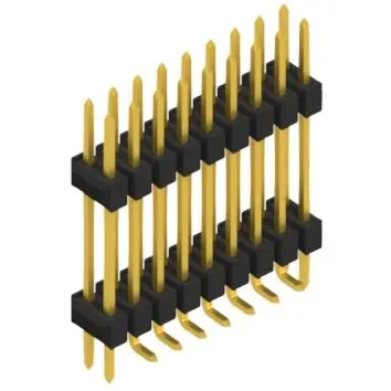 Stiftleiste, 18-polig, RM 2.54 mm, abgewinkelt, schwarz, 10052306 Markenprodukt