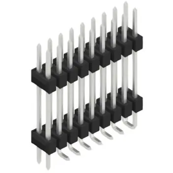 Stiftleiste, 18-polig, RM 2.54 mm, abgewinkelt, schwarz, 10052310 Expressversand