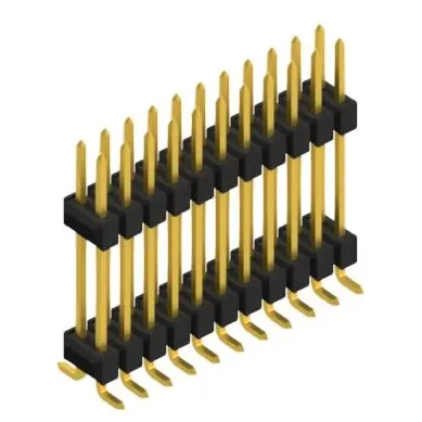 Stiftleiste, 22-polig, RM 2.54 mm, abgewinkelt, schwarz, 10052318 Markenware