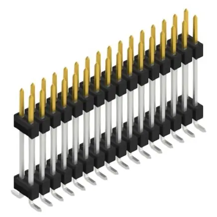 Stiftleiste, 32-polig, RM 2.54 mm, abgewinkelt, schwarz, 10052337 Begrenztes Angebot