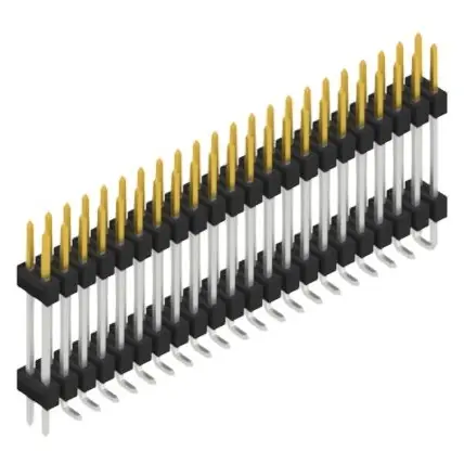 Preisreduziert Stiftleiste, 44-polig, RM 2.54 mm, abgewinkelt, schwarz, SL16SMD18244SP