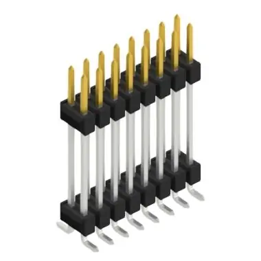 Stiftleiste, 16-polig, RM 2.54 mm, abgewinkelt, schwarz, 10052386 Neu