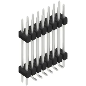 Stiftleiste, 16-polig, RM 2.54 mm, abgewinkelt, schwarz, SL16SMD20716ZP Super-Preis