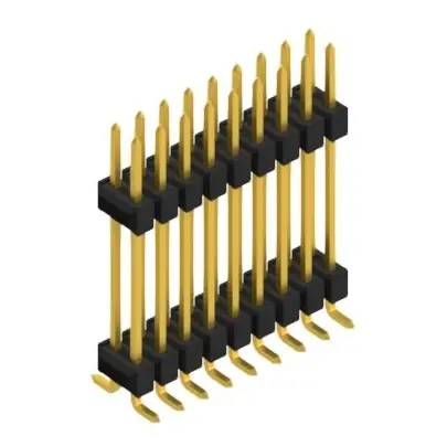 Stiftleiste, 18-polig, RM 2.54 mm, abgewinkelt, schwarz, 10052389 Kostenloser Rückversand