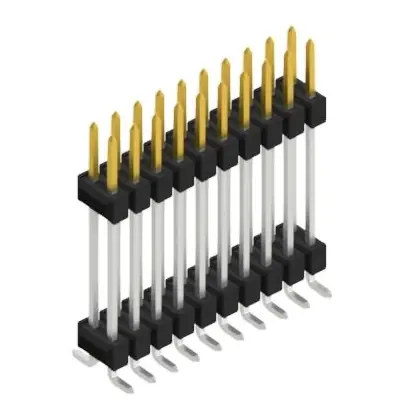 Stiftleiste, 20-polig, RM 2.54 mm, abgewinkelt, schwarz, 10052396 Schnäppchen