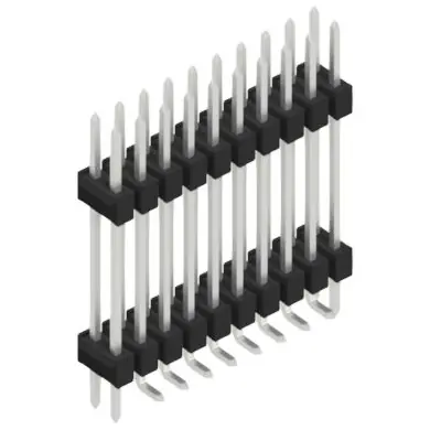 Kracherpreis Stiftleiste, 20-polig, RM 2.54 mm, abgewinkelt, schwarz, SL16SMD20720ZP