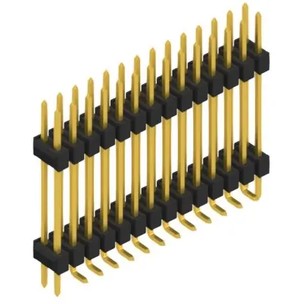 Stiftleiste, 28-polig, RM 2.54 mm, abgewinkelt, schwarz, SL16SMD20728GP Kostenloser Rückversand