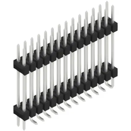 Neu Im Sortiment Stiftleiste, 28-polig, RM 2.54 mm, abgewinkelt, schwarz, SL16SMD20728ZP