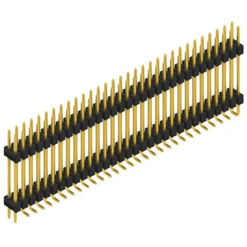 Stiftleiste, 62-polig, RM 2.54 mm, abgewinkelt, schwarz, SL16SMD20762GP Neu