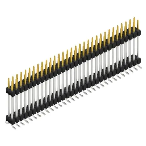 Neu Stiftleiste, 62-polig, RM 2.54 mm, abgewinkelt, schwarz, SL16SMD20762S