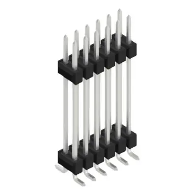 Stiftleiste, 12-polig, RM 2.54 mm, abgewinkelt, schwarz, 10052463 Letzte Chance