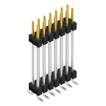 Billig Stiftleiste, 14-polig, RM 2.54 mm, abgewinkelt, schwarz, 10052467