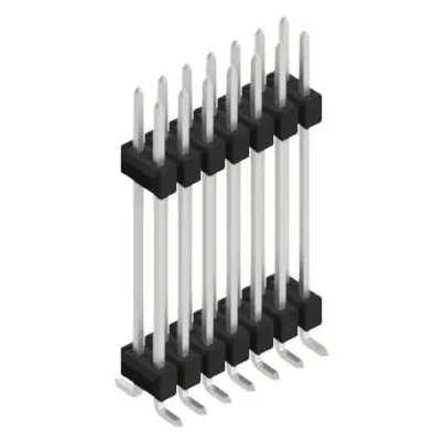 Begrenztes Angebot Stiftleiste, 14-polig, RM 2.54 mm, abgewinkelt, schwarz, 10052469