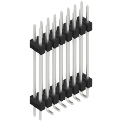 Stiftleiste, 16-polig, RM 2.54 mm, abgewinkelt, schwarz, 10052476 Geprüft