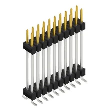 Stiftleiste, 20-polig, RM 2.54 mm, abgewinkelt, schwarz, 10052485 Jetzt Bestellen