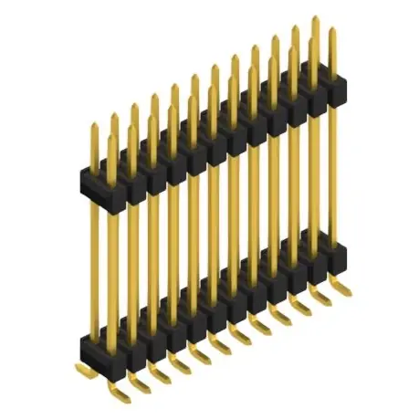 Stiftleiste, 24-polig, RM 2.54 mm, abgewinkelt, schwarz, 10052492 Geprüft