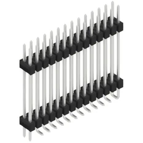 Stiftleiste, 28-polig, RM 2.54 mm, abgewinkelt, schwarz, SL16SMD24728ZP Garantierte Lieferung
