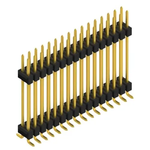 Stiftleiste, 32-polig, RM 2.54 mm, abgewinkelt, schwarz, SL16SMD24732G Gratis Versand