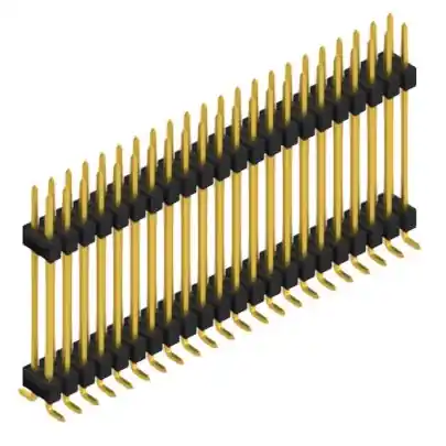 Preisreduziert Stiftleiste, 44-polig, RM 2.54 mm, abgewinkelt, schwarz, SL16SMD24744G