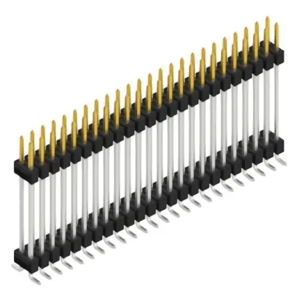 Stiftleiste, 48-polig, RM 2.54 mm, abgewinkelt, schwarz, SL16SMD24748S Markenware