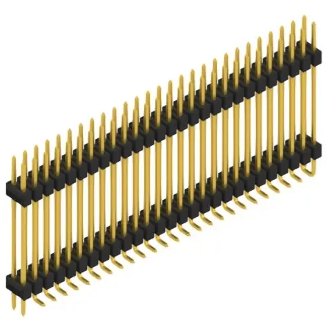 Stiftleiste, 54-polig, RM 2.54 mm, abgewinkelt, schwarz, SL16SMD24754GP Bestseller