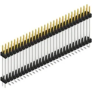 Stiftleiste, 58-polig, RM 2.54 mm, abgewinkelt, schwarz, SL16SMD24758SP Markenprodukt