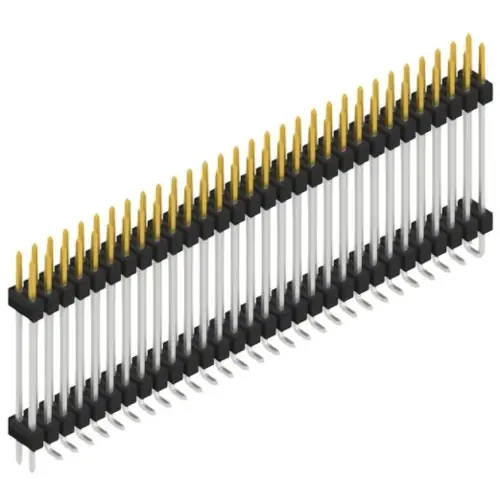 Stiftleiste, 60-polig, RM 2.54 mm, abgewinkelt, schwarz, SL16SMD24760SP Preisknaller