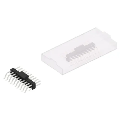 Stiftleiste, 20-polig, RM 2.54 mm, gerade, schwarz, 10052587 Neu