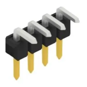 Preiswert Stiftleiste, 4-polig, RM 2.54 mm, abgewinkelt, schwarz, 10128542