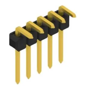 Stiftleiste, 5-polig, RM 2.54 mm, abgewinkelt, schwarz, 10052967 Expressversand