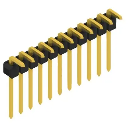 Abverkauf Stiftleiste, 11-polig, RM 2.54 mm, abgewinkelt, schwarz, 10053033