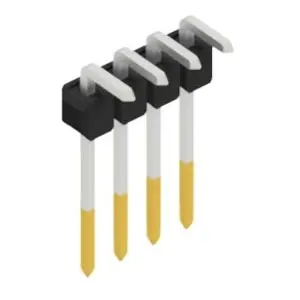 Stiftleiste, 4-polig, RM 2.54 mm, abgewinkelt, schwarz, 10053018 Zertifiziert