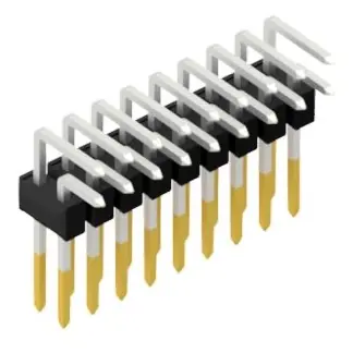 Stiftleiste, 18-polig, RM 2.54 mm, abgewinkelt, schwarz, SL1908218S Zertifiziert
