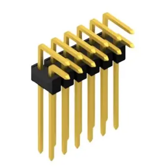 Stiftleiste, 12-polig, RM 2.54 mm, abgewinkelt, schwarz, 10053196 Neue Ware