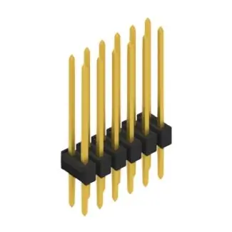 Stiftleiste, 12-polig, RM 2.54 mm, gerade, schwarz, 10053673 Kostenloser Versand